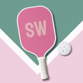 Moderne rosa Monogramm-Initialen Pickleball Schläger