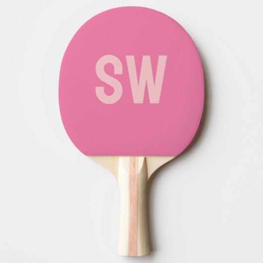 Moderne rosa Monogramm-Initialen Tischtennis Schläger (Vorderseite)