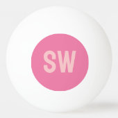 Moderne rosa Monogramm-Initialen Tischtennisball (Vorderseite)