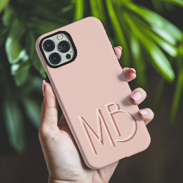 Moderne rosa Monogramm-Initialen zeitgemäß iPhone 16 Pro Max Hülle