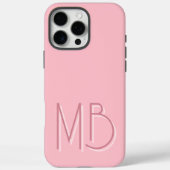 Moderne rosa Monogramm-Initialen zeitgemäß Case-Mate iPhone Hülle (Rückseite)