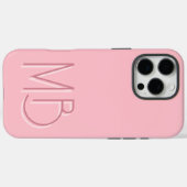 Moderne rosa Monogramm-Initialen zeitgemäß Case-Mate iPhone Hülle (Rückseite (Horizontal))