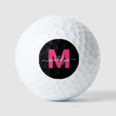 Moderne rosa Monogramm-Name Anfangsbuchstaben pers Golfball (Vorderseite)