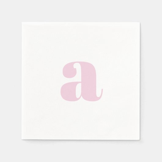 Moderne rosa Monogramm Servietten (Vorderseite)