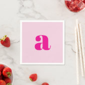 Moderne rosa Monogramm Servietten (Beispiel)