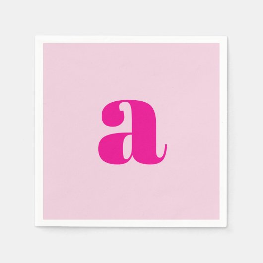 Moderne rosa Monogramm Servietten (Vorderseite)