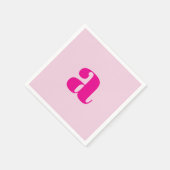 Moderne rosa Monogramm Servietten (Ecke)