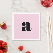 Moderne rosa Monogramm Servietten (Beispiel)