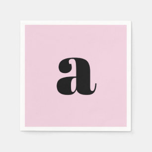 Moderne rosa Monogramm Servietten