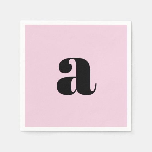 Moderne rosa Monogramm Servietten (Vorderseite)