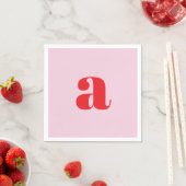 Moderne rosa Monogramm Servietten (Beispiel)