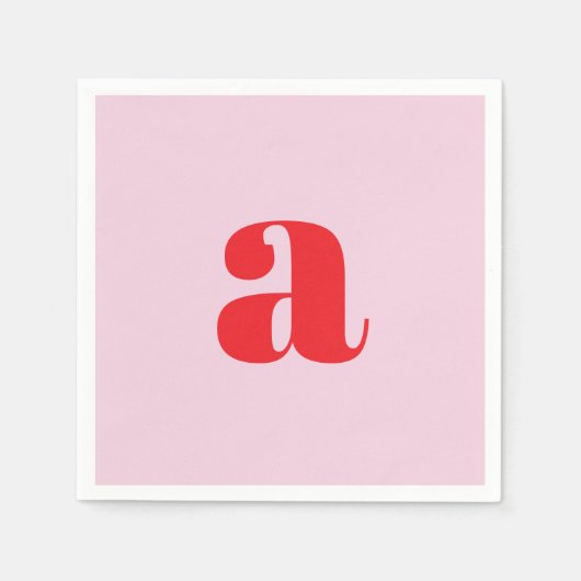 Moderne rosa Monogramm Servietten (Vorderseite)