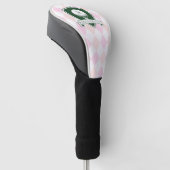 Moderne rosa Muster grüner Golfer Name Monogramm Golf Headcover (angewinkelt)