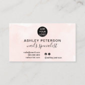 moderne, rosa Nagellack-Illustration Visitenkarte (Rückseite)