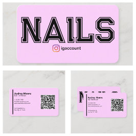 Moderne rosa Nageltechniker Vorlagen Visitenkarte