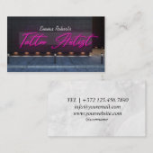 Moderne rosa Neon & Smoke Tattoo Artist Visitenkarte (Vorne/Hinten)
