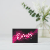 Moderne rosa Neon- und Rauchbrauenmikroblading/Sha Visitenkarte (Stehend Vorderseite)