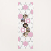 Moderne rosa Niedliche Hunde Tiere Foto Geometrisc Yogamatte (Vorderseite)