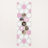 Moderne rosa Niedliche Hunde Tiere Foto Geometrisc Yogamatte (Rückseite)