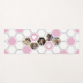 Moderne rosa Niedliche Hunde Tiere Foto Geometrisc Yogamatte (Vorderseite (Horizontal))