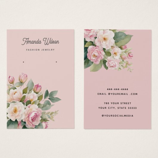 Moderne Rosa Ohrkarte (Vorne & Hinten)