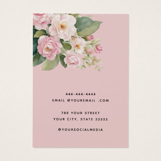 Moderne Rosa Ohrkarte (Rückseite)