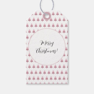 Moderne rosa Ombre-Weihnachtsbaum-Muster Geschenkanhänger