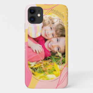Moderne rosa-orange Blumen-Foto-Personalisierter N Case-Mate iPhone Hülle