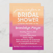 Moderne rosa orange Brautparty-Einladungen Einladung (Vorne/Hinten)