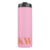 Moderne rosa orange Monogramm Anfangsbuchstaben pe