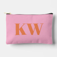 Moderne rosa-orange Monogramm-Initialen personalis