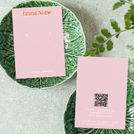 Moderne rosa orange Ohrringe Schmuckanzeigekarte Visitenkarte