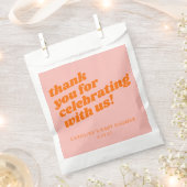 Moderne rosa Orange Retro Baby Dusche Vielen Dank Geschenktütchen (Ausgeschnitten)