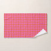 Moderne rosa-orange Retro-Punkt Valentinstag Bold Badhandtuch Set (Handtuch)