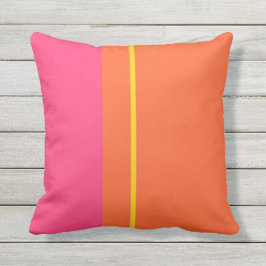 Moderne, rosa, orange und gelbe vertikale Streifen Kissen