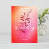 Moderne rosa-orangefarbene Aquarell-Typografie Einladung (Stehend Vorderseite)