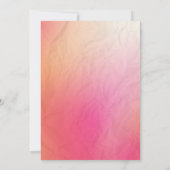 Moderne rosa-orangefarbene Aquarell-Typografie Einladung (Rückseite)