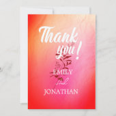 Moderne rosa-orangefarbene Aquarell-Typografie THA Einladung (Vorderseite)