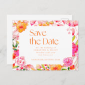 Moderne, rosa orangefarbene Blume, die QR-Code hoc Postkarte (Vorne/Hinten)