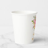 Moderne rosa orangefarbene Blütendusche Pappbecher (Rechts)