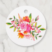 Moderne rosa orangefarbene Blütenpracht - Geburtst Geschenkanhänger (Rückseite)