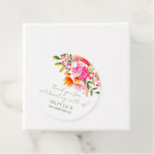 Moderne rosa orangefarbene Blütenpracht - Geburtst Geschenkanhänger (Beispiel)