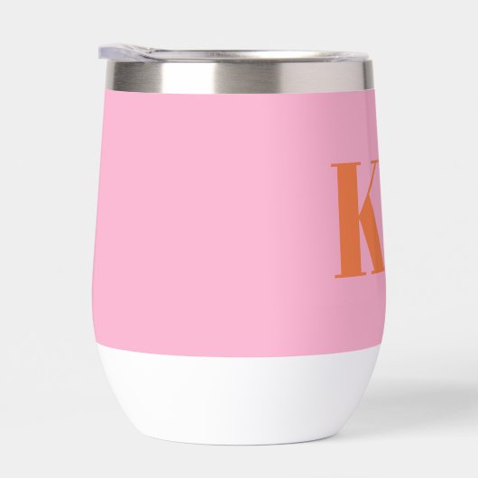 Moderne rosa orangefarbene Monogramm-Initialen Per (Rechts)