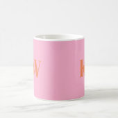 Moderne rosa orangefarbene Monogramm-Initialen Per Kaffeetasse (Mittel)