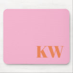 Moderne rosa orangefarbene Monogramm-Initialen Per Mousepad<br><div class="desc">Modern rosa orange Monogram Initial Personalisiert Mouse Pad</div>