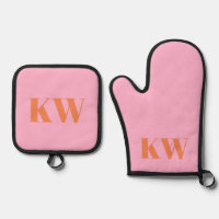 Moderne rosa orangefarbene Monogramm-Initialen Per
