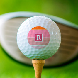 Moderne rosa Orangenstreifen personalisiert Golfball