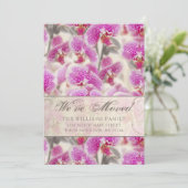 Moderne rosa Orchid Floral Moving Ankündigung (Stehend Vorderseite)