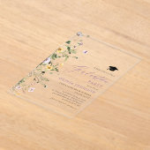 Moderne rosa Partei für den Abschluss Lila Wildblu Acryleinladungen (Ablage )