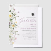 Moderne rosa Partei für den Abschluss Lila Wildblu Pergament Einladungen (Versetzt)